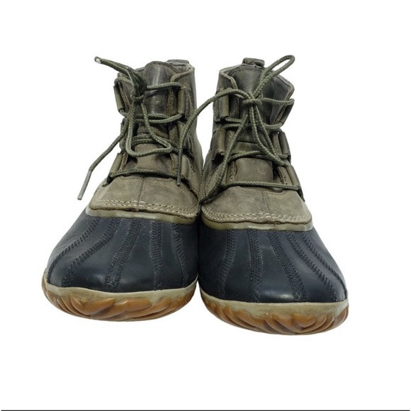 Sorel Women’s Out N about Leather Snow Boot Size 11 Green Leather - Picture 2 of 13